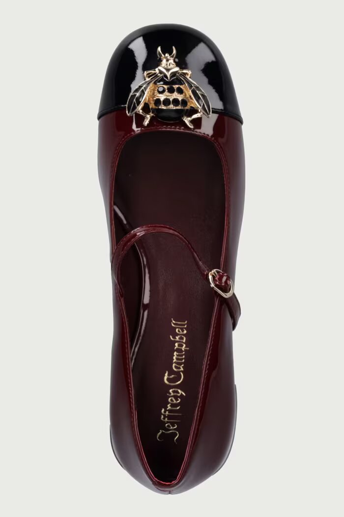 Jeffrey Campbell обувки с дебел ток от кожа JITTERBUG2 бордо U88-05A-006