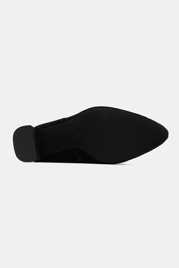 Jeffrey Campbell Велурени ботуши Parisah-2 в черно с дебел ток JC-1253-3-9