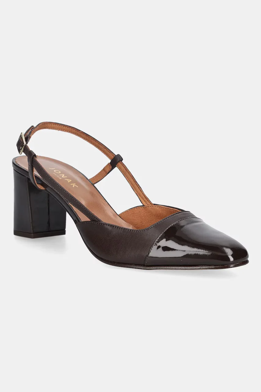 Jonak Кожени обувки с дебел ток DHAPOP VERNIS/CUIR
