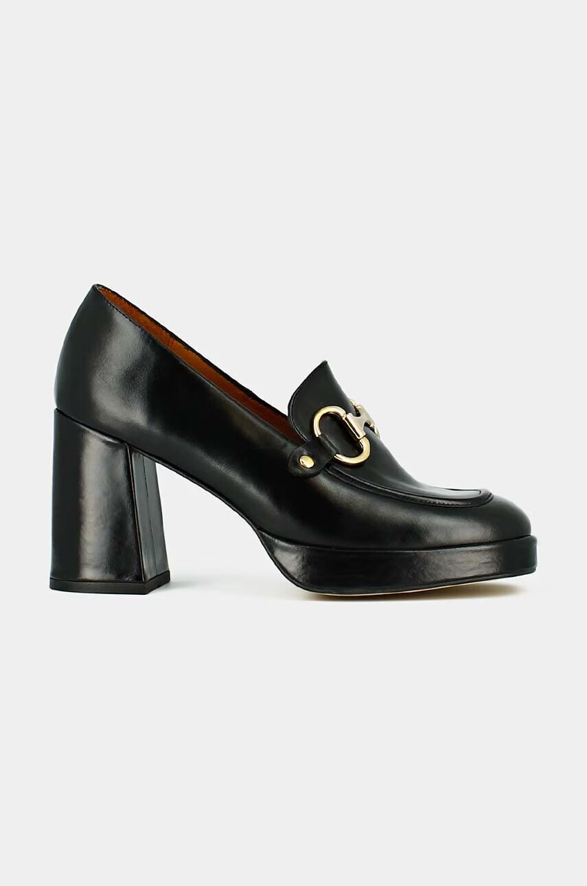 Jonak Кожени обувки с дебел ток VIRGILE CUIR GLACE