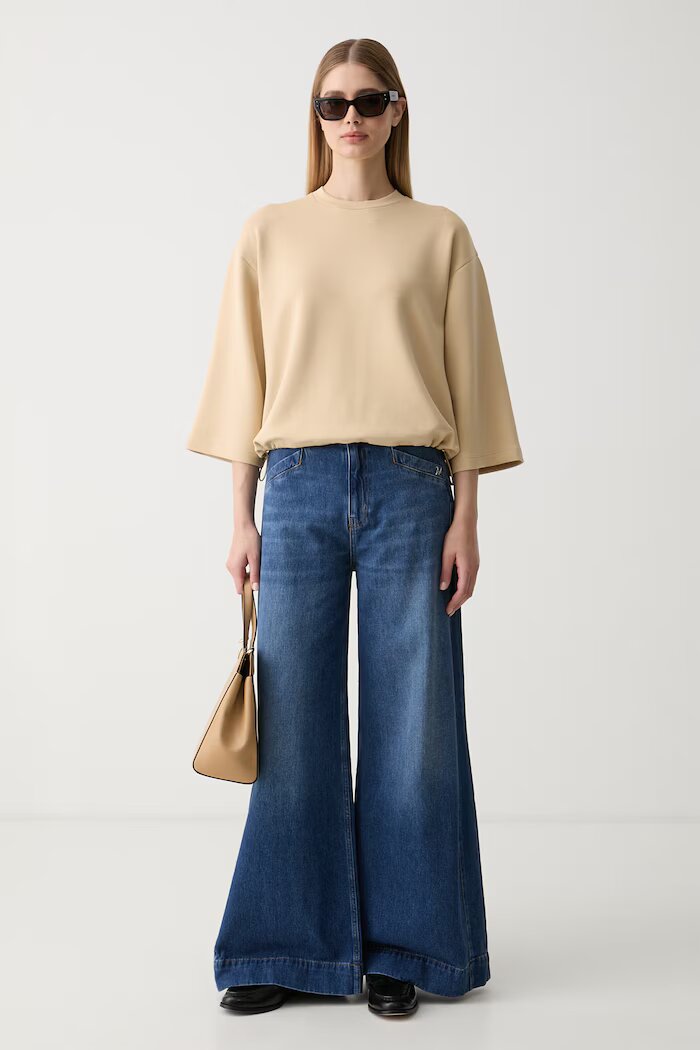 Joop! дънки wide leg дамски сини 30104368