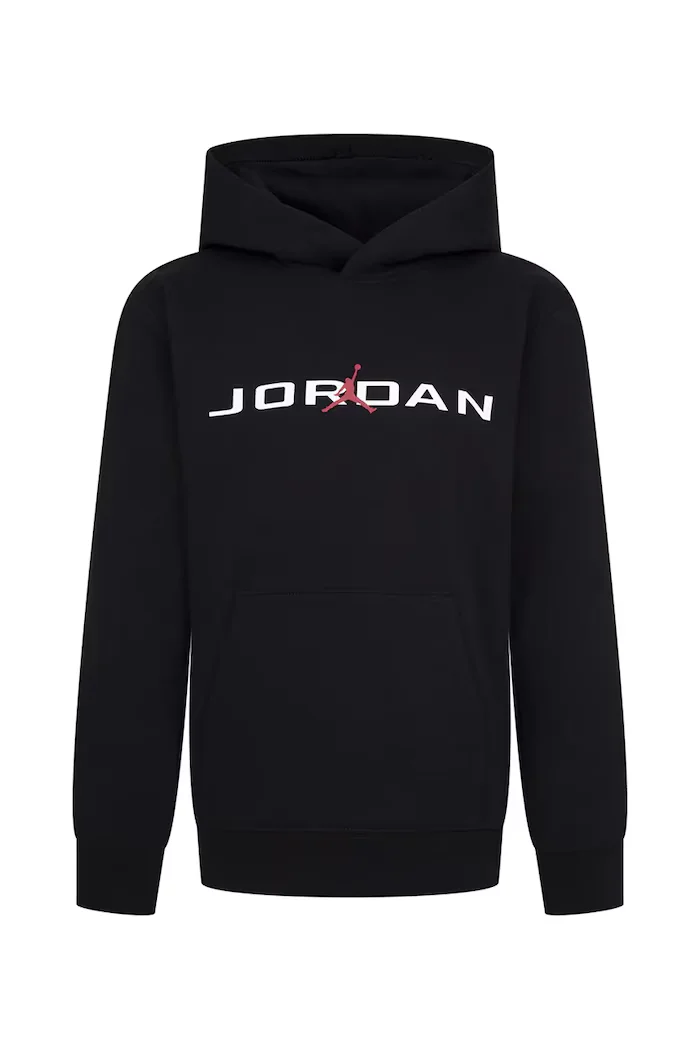 Jordan суичър с качулка за деца с памук черен 95D665