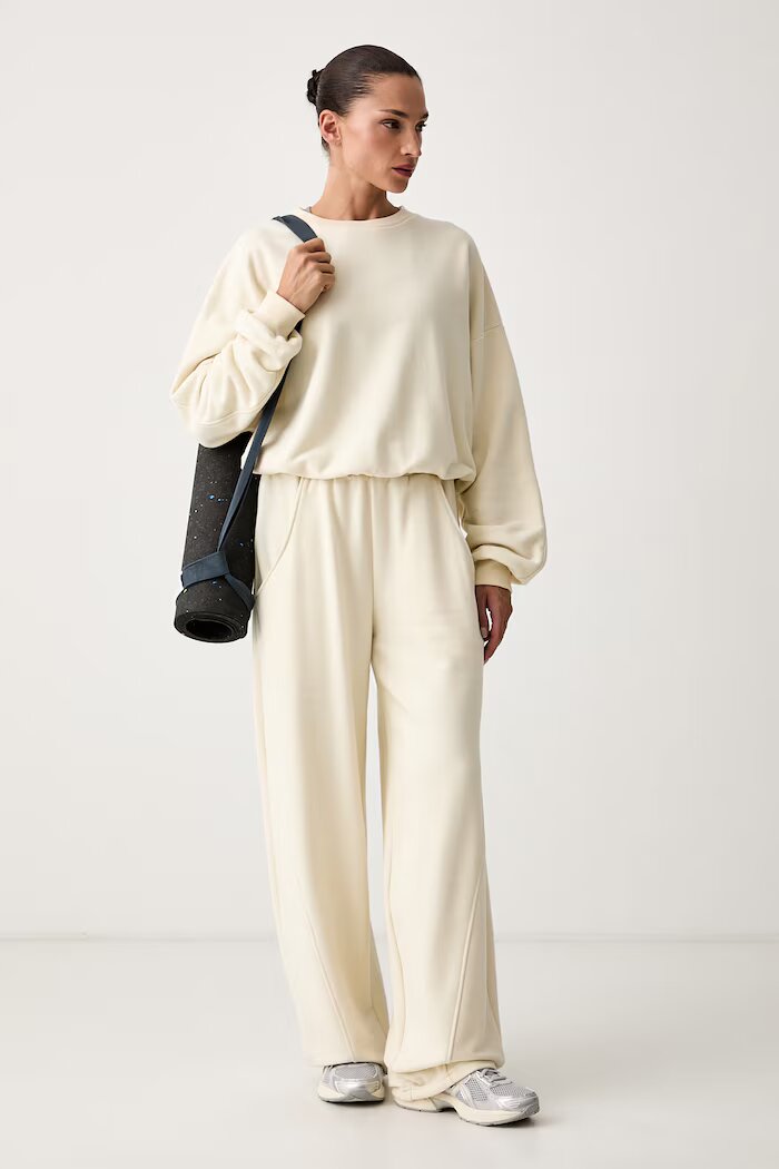 JOYINME спортен суичър дамски с памук Forme бежов Bluza.Oversize.Forme