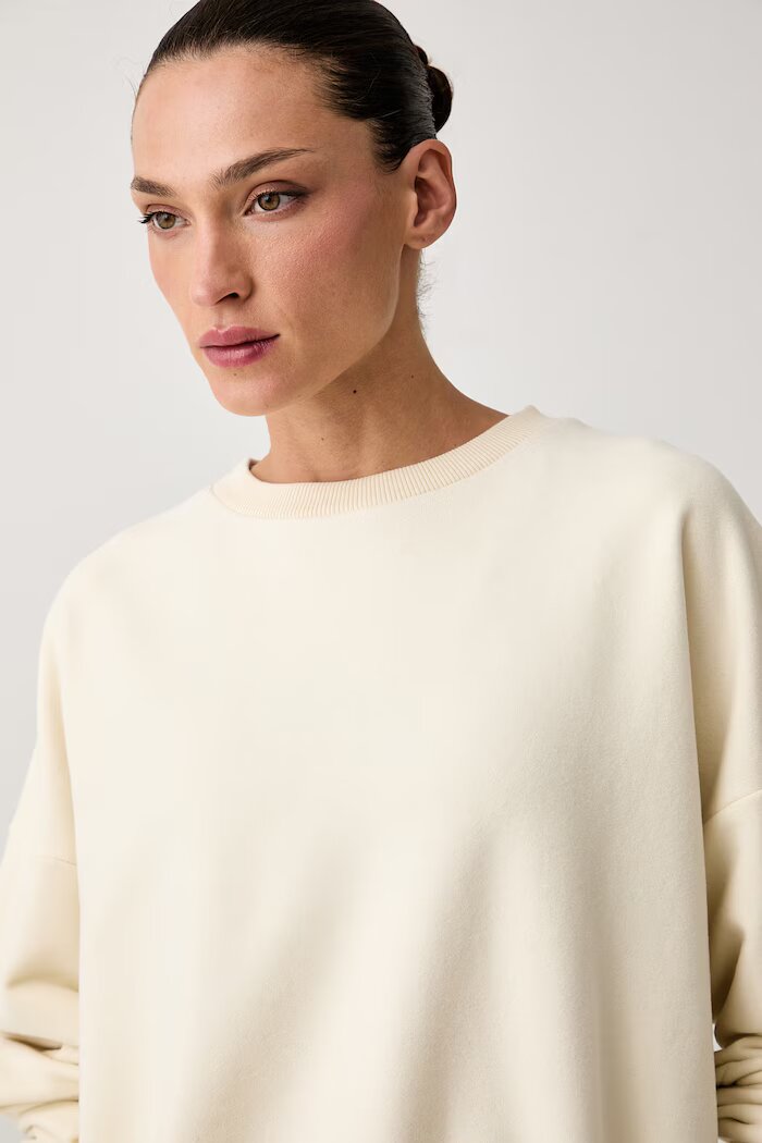 JOYINME спортен суичър дамски с памук Forme бежов Bluza.Oversize.Forme