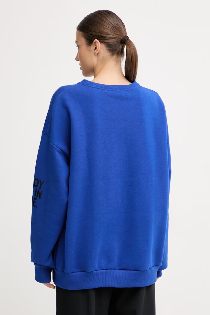 JOYINME уголемен суичър дамски от памук Rebel син bluza.soft.rebel