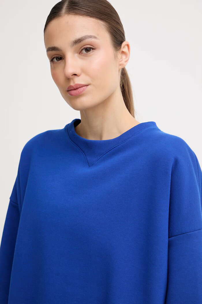 JOYINME уголемен суичър дамски от памук Rebel син bluza.soft.rebel