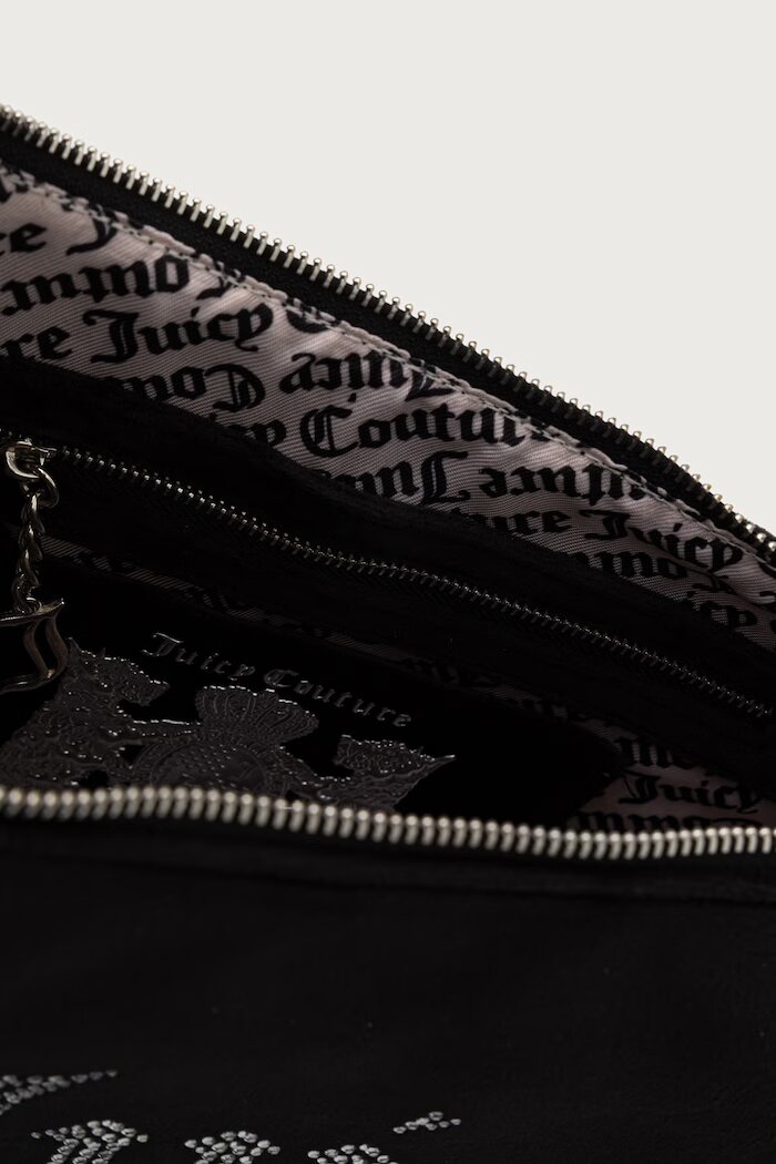 Juicy Couture чанта crossbody дамска от кадифе KIMBERLY черна BIJQL99CGWZC