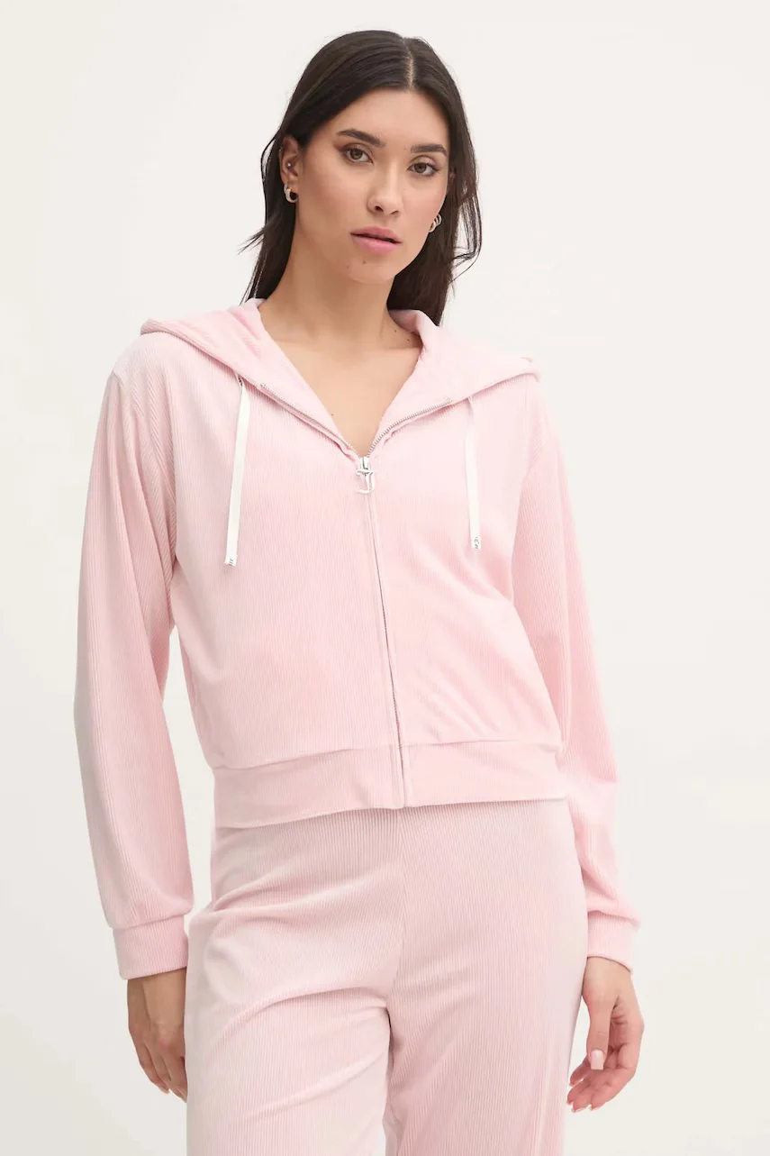 Juicy Couture Горнище на пижама тип суичър LIV RIB VELOUR HOODIE