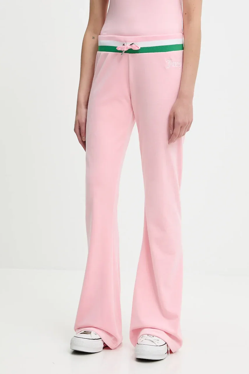 Juicy Couture Кадифен спортен панталон CHRISTINE STRIPE LOW RISE