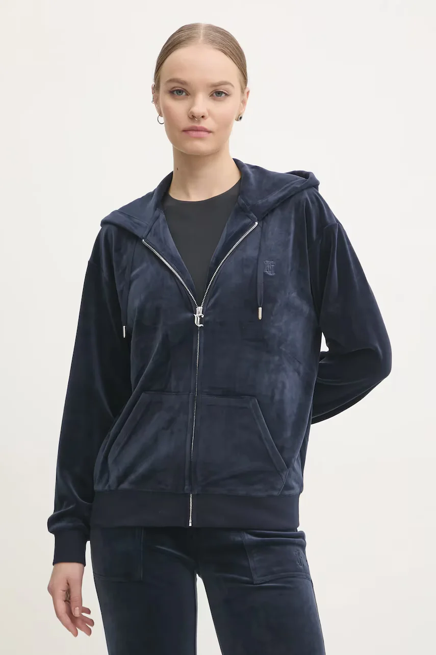 Juicy Couture Кадифен суичър HALAN OVERSIZED HOODIE