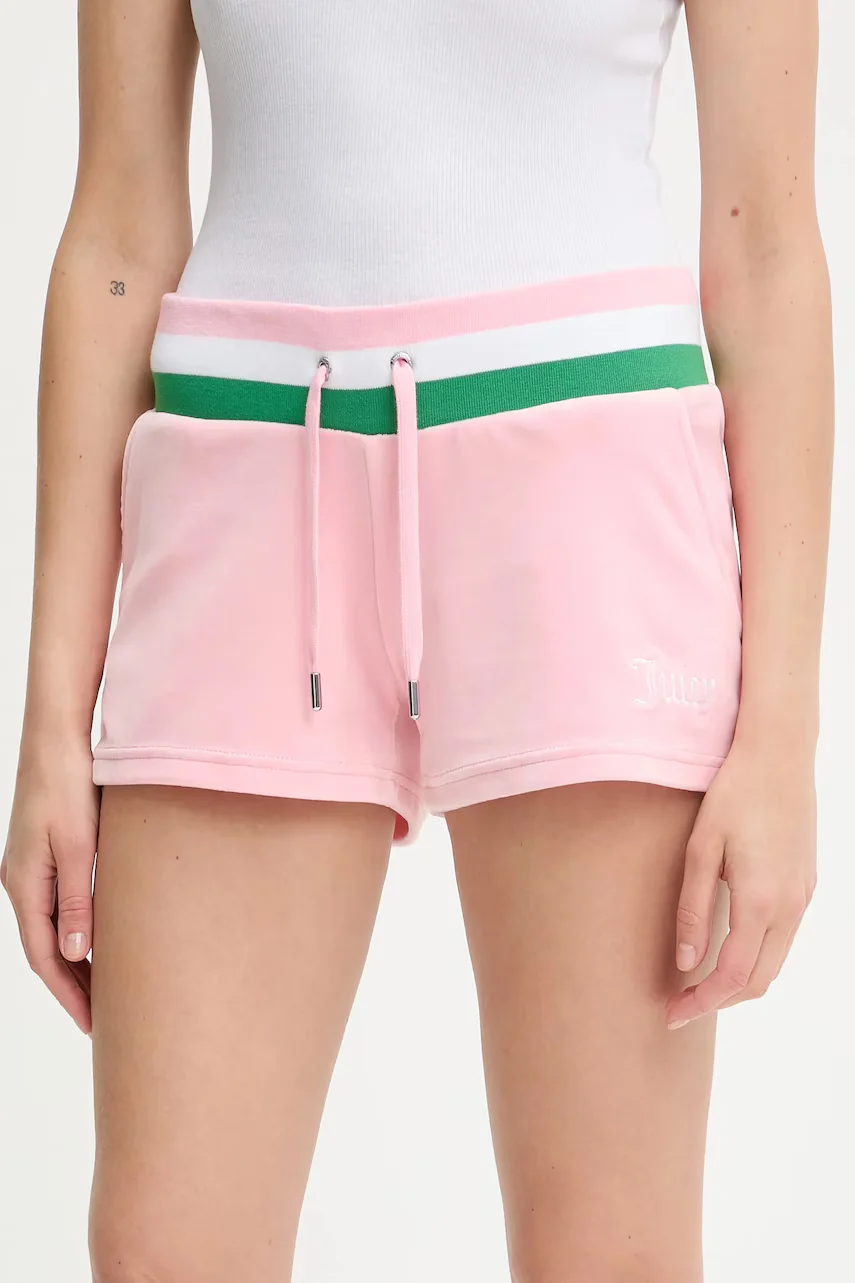 Juicy Couture Къс панталон VELOUR STRIPE BOOTY SHORT