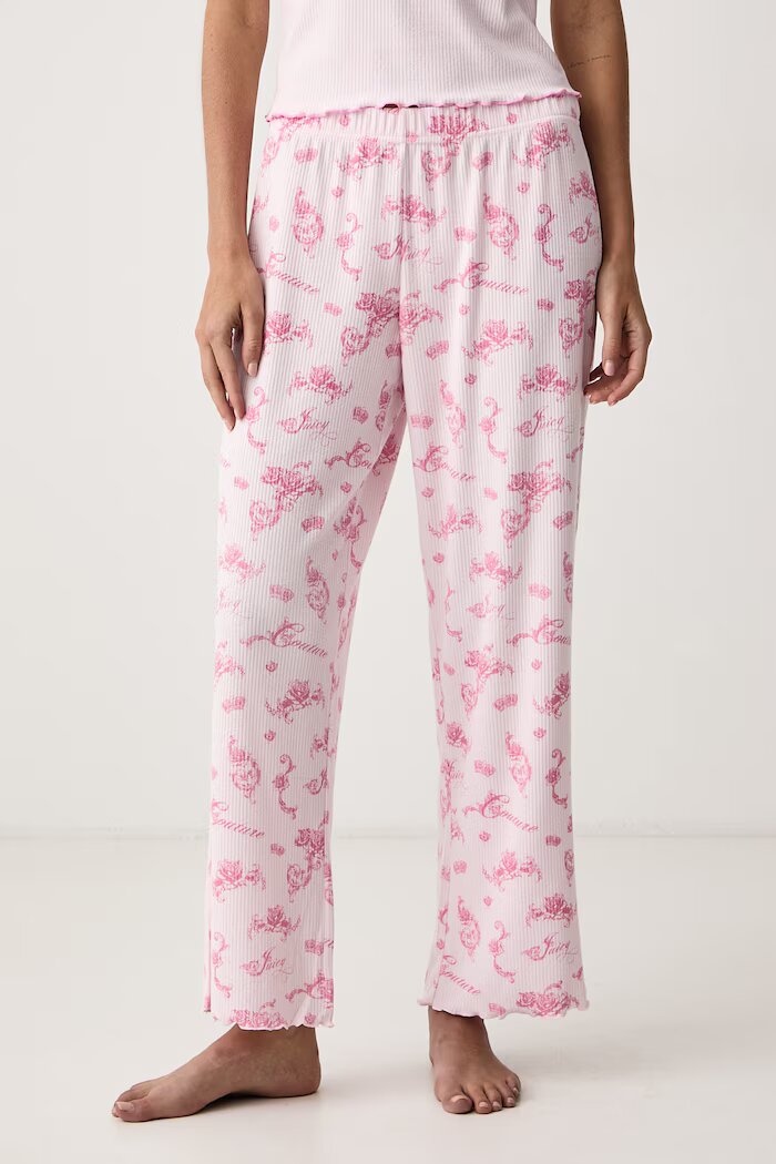 Juicy Couture пижама от две части дамска ROSE RIB SET розова JCYPJ226856