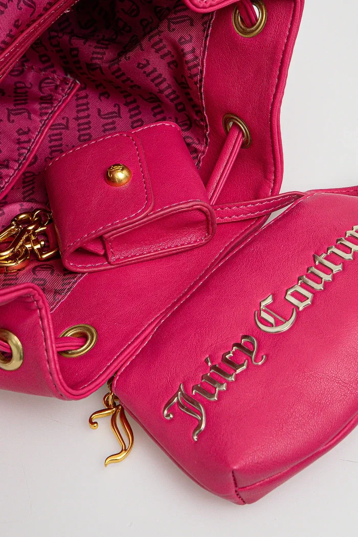 Juicy Couture Раница POPPY в розово голям размер с изчистен дизайн BEJYF8790WVP
