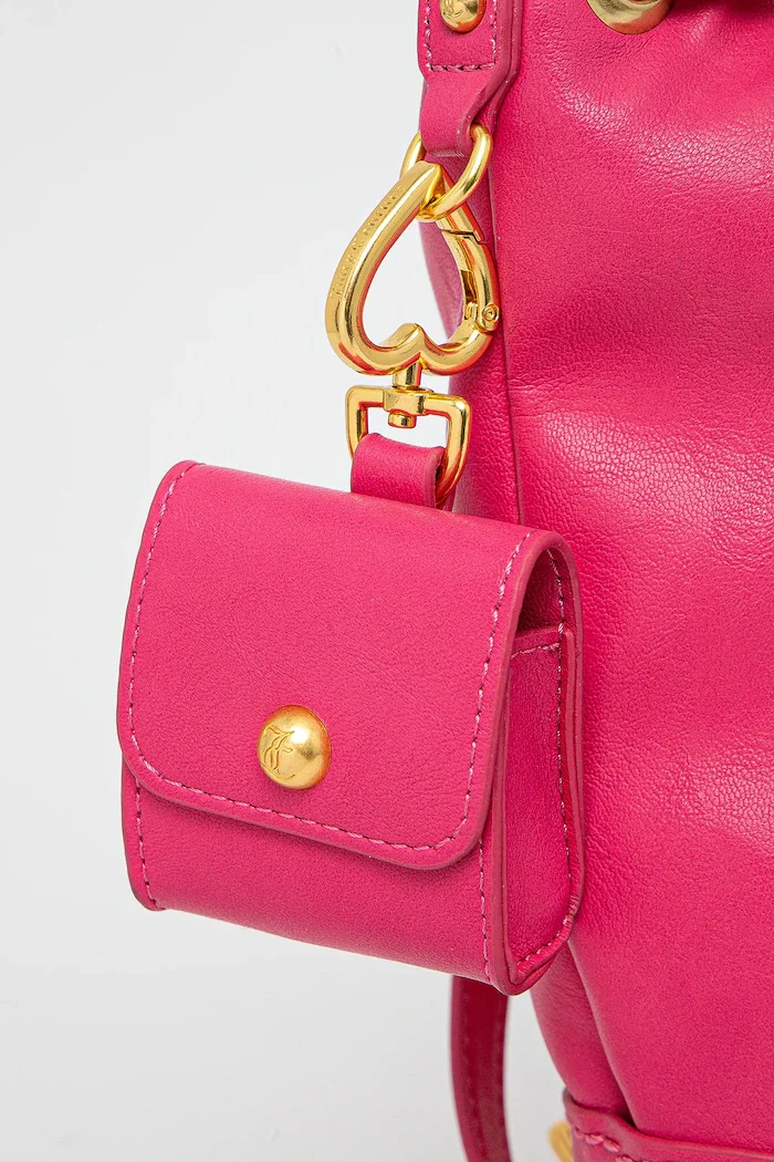 Juicy Couture Раница POPPY в розово голям размер с изчистен дизайн BEJYF8790WVP