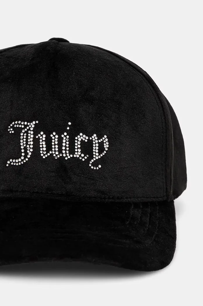 Juicy Couture Шапка с козирка VERONICA CAP в черно с апликация JCAWH224702