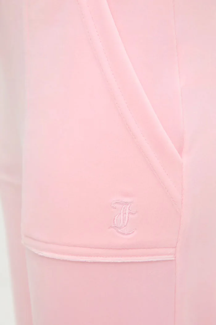 Juicy Couture Спортен панталон DEL RAY POCKETED PANT в розово с изчистен дизайн JCAP180