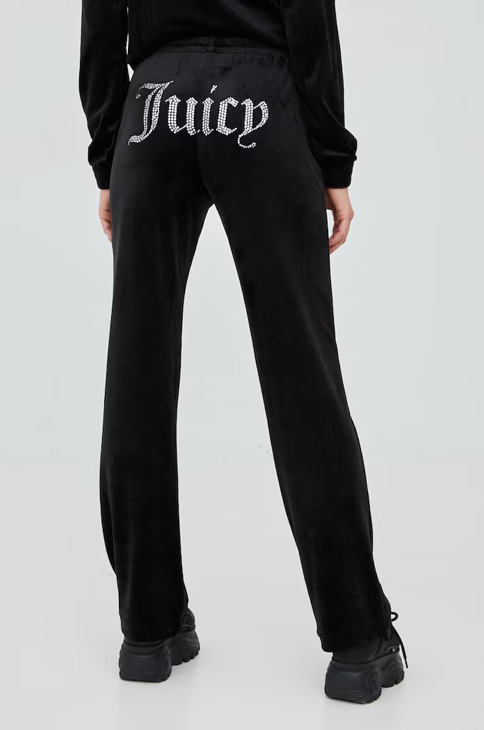 Juicy Couture Спортен панталон в черно с апликация