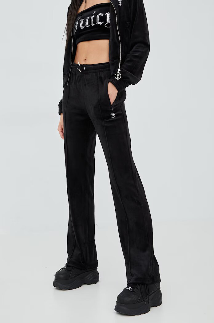 Juicy Couture Спортен панталон в черно с апликация