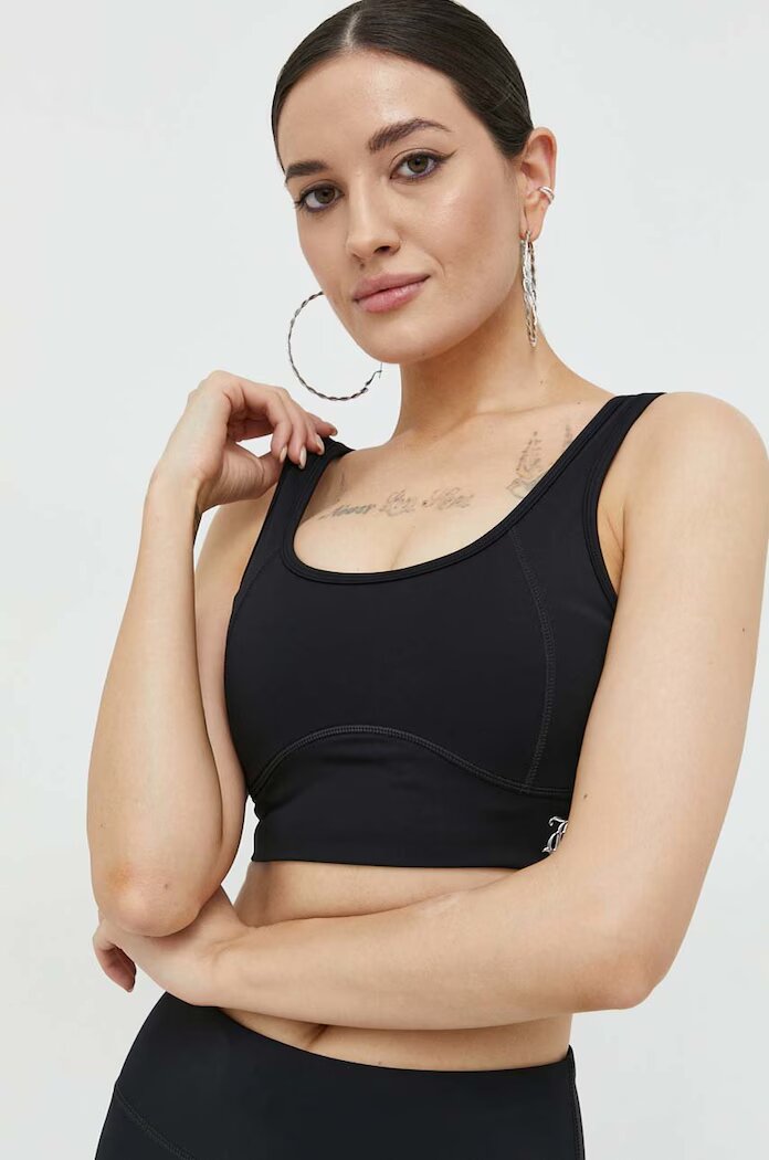 Juicy Couture Спортен сутиен Lazlo в черно с изчистен дизайн