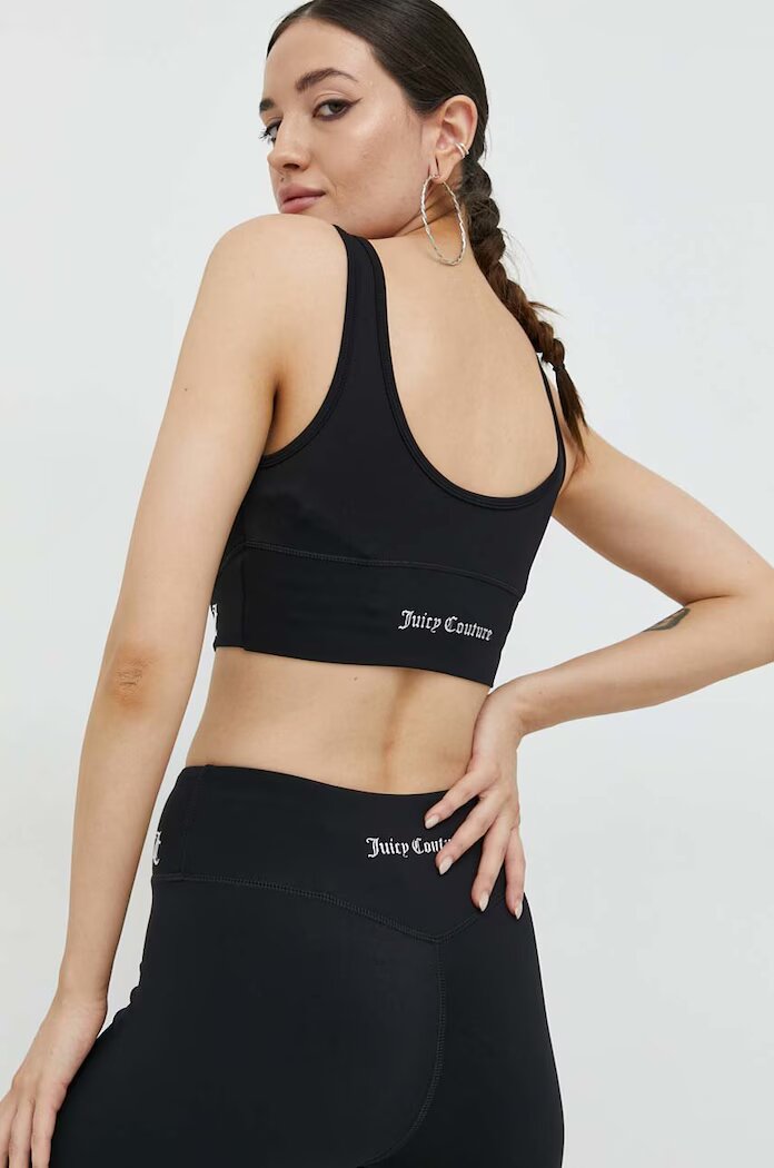 Juicy Couture Спортен сутиен Lazlo в черно с изчистен дизайн