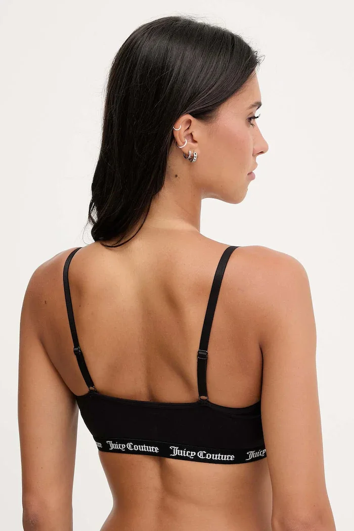 Juicy Couture сутиен с памук REN BRALET черен JCTBT125972
