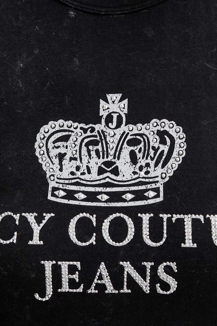 Juicy Couture тениска дамска от памук HERITAGE HILTON черна JCDBJ126961