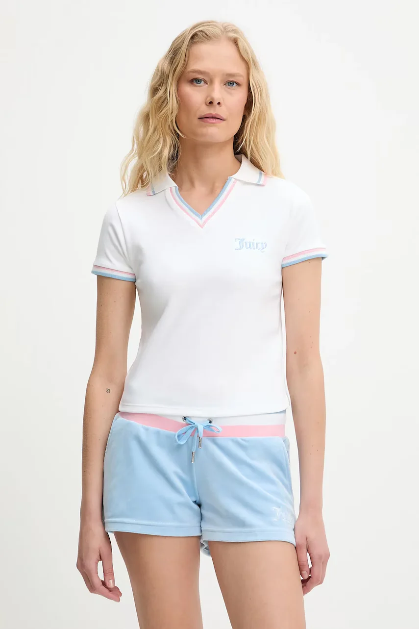 Juicy Couture Тениска с яка SHRUNKEN POLO TEE