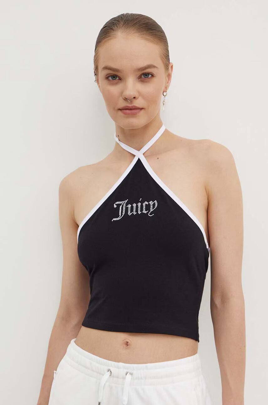 Juicy Couture Топ CONTRAST CROSS OVER HALTER TOP