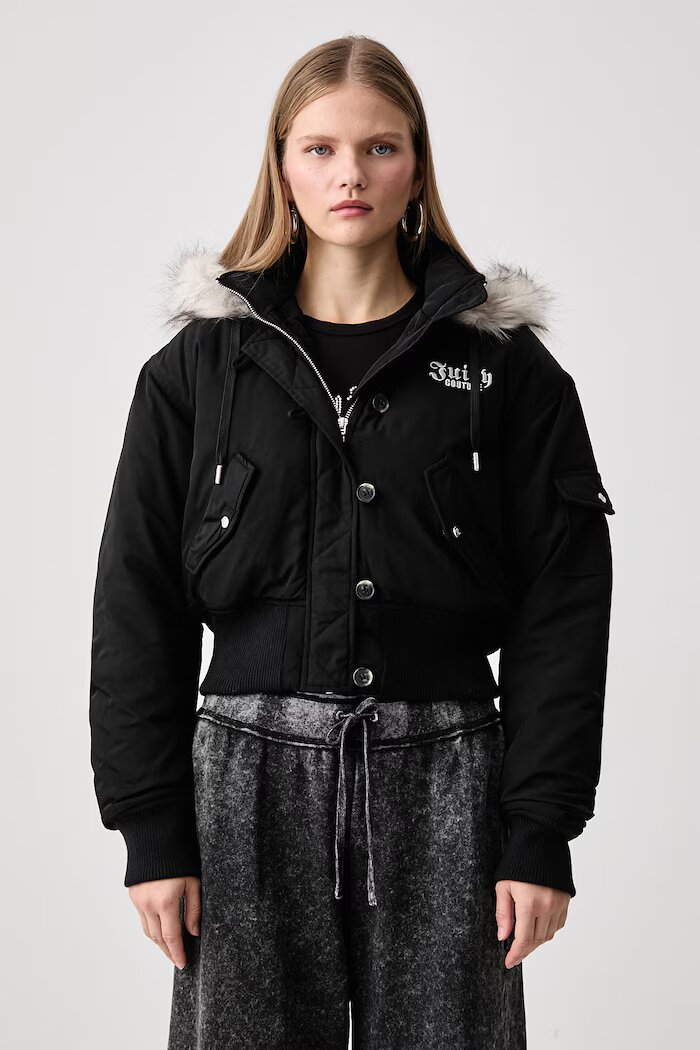Juicy Couture яке дамско CAMILLE REBELLE NYLON черно JCOIJ226553