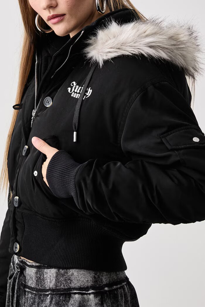Juicy Couture яке дамско CAMILLE REBELLE NYLON черно JCOIJ226553