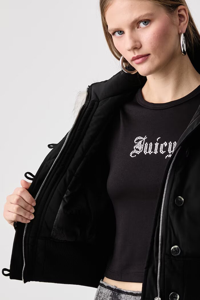 Juicy Couture яке дамско CAMILLE REBELLE NYLON черно JCOIJ226553