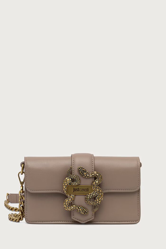 JUST CAVALLI чанта crossbody дамска от имитация на кожа бежова 81RA5PA2 ZSA89