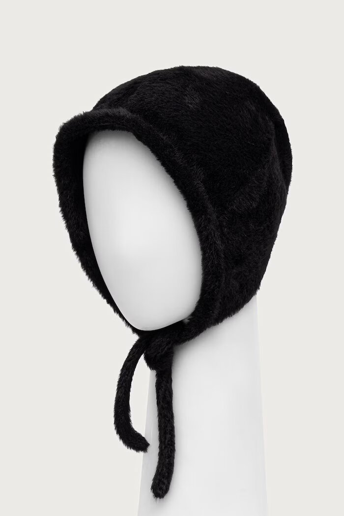 Kangol шапка тип ушанка дамска FAUX FUR KNIT BONNET черна K3792.BK001