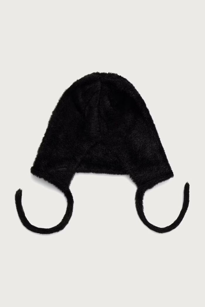 Kangol шапка тип ушанка дамска FAUX FUR KNIT BONNET черна K3792.BK001