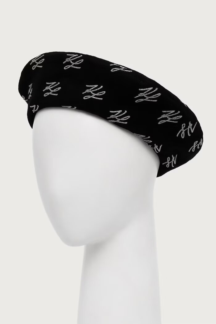 Karl Lagerfeld барета дамска от вълнена материя черна B4W33005
