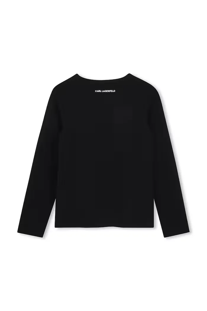 Karl Lagerfeld блуза с дълги ръкави за деца с памук черна Z31463