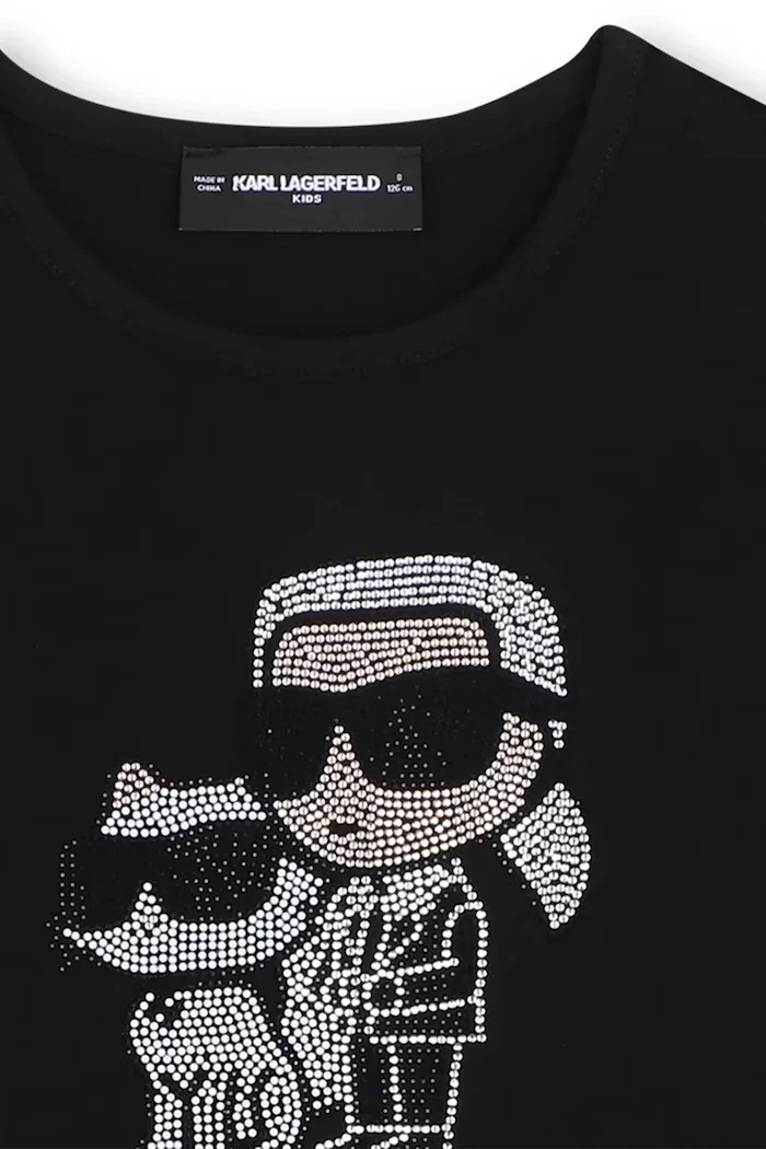 Karl Lagerfeld блуза с дълги ръкави за деца с памук черна Z31463