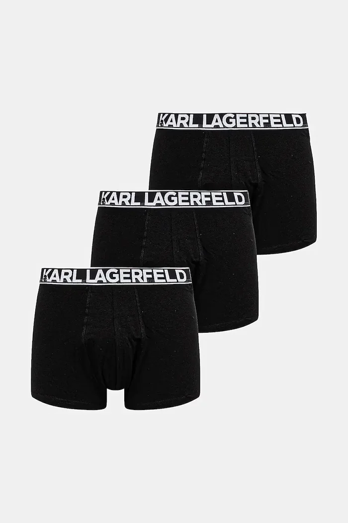 Karl Lagerfeld боксерки мъжки от памук с еластан 3 броя черни A3M47010