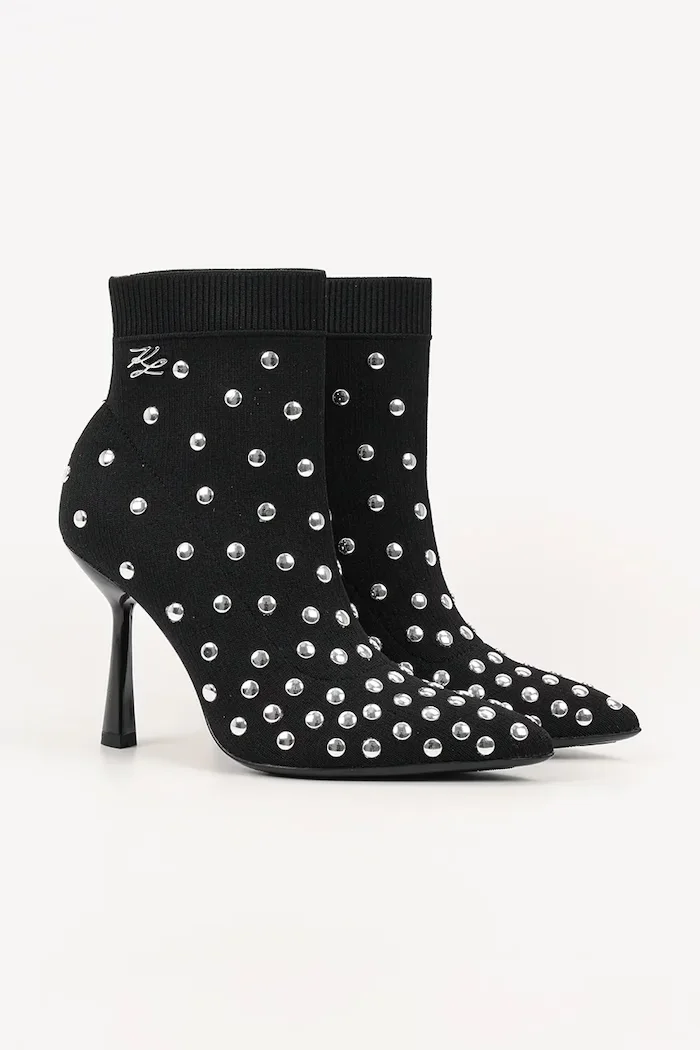 Karl Lagerfeld Боти PANDARA в черно с тънък ток KL31367