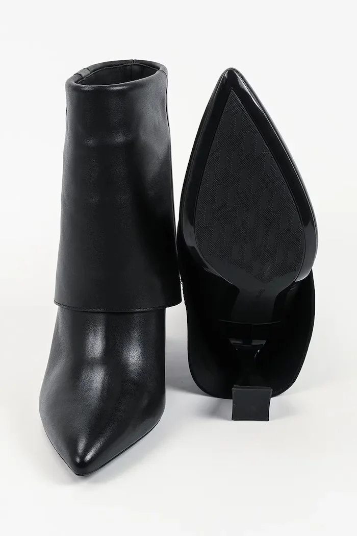 Karl Lagerfeld боти с висок ток дамски от кожа Debutante черни KL32045A