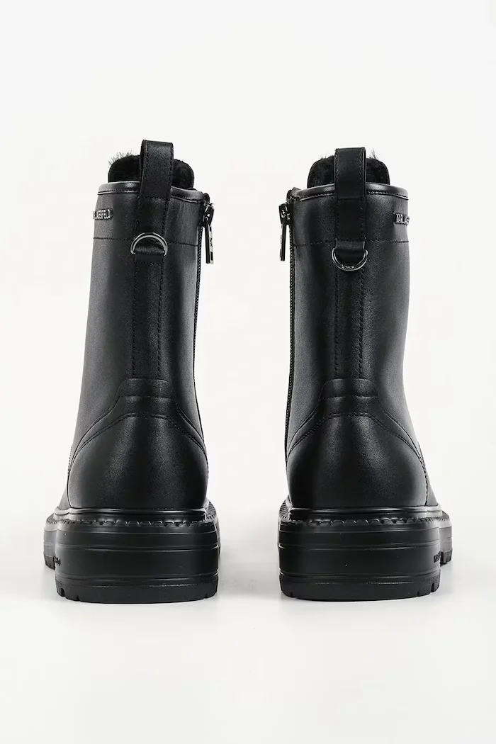 Karl Lagerfeld боти с връзки мъжки от кожа Miles черни KL10256L