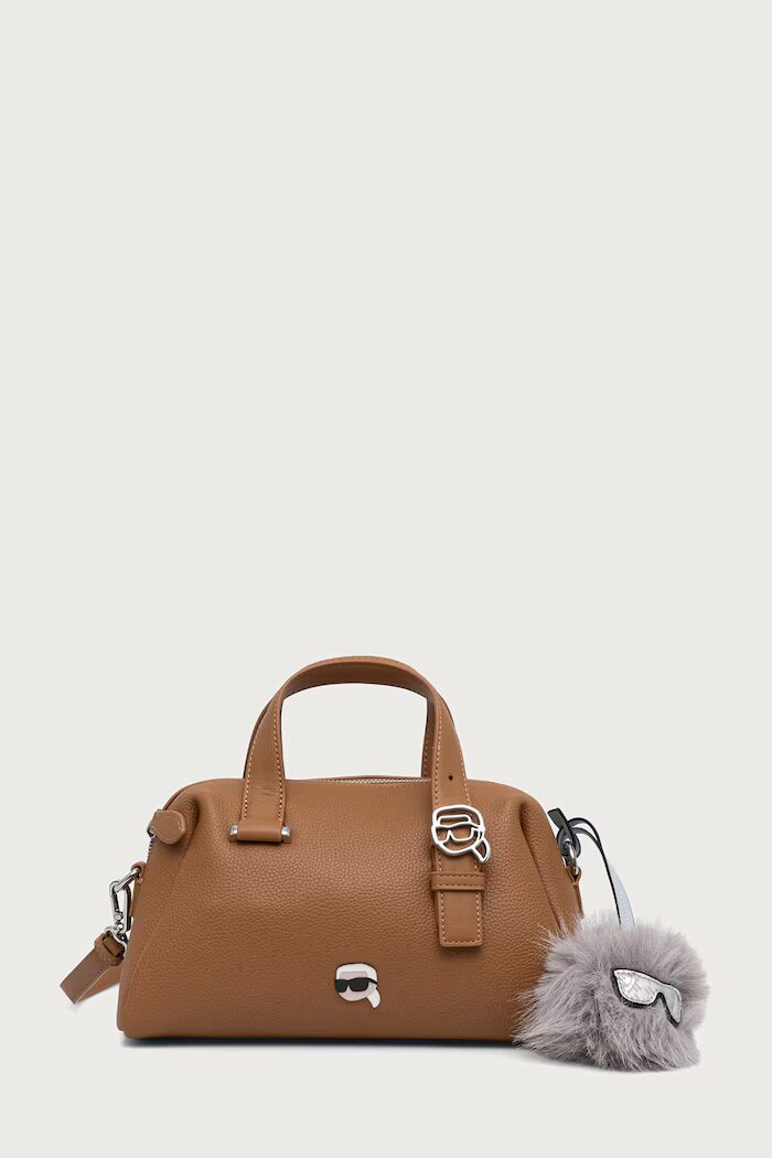 Karl Lagerfeld чанта crossbody дамска от имитация на кожа IKON кафява B4W30082