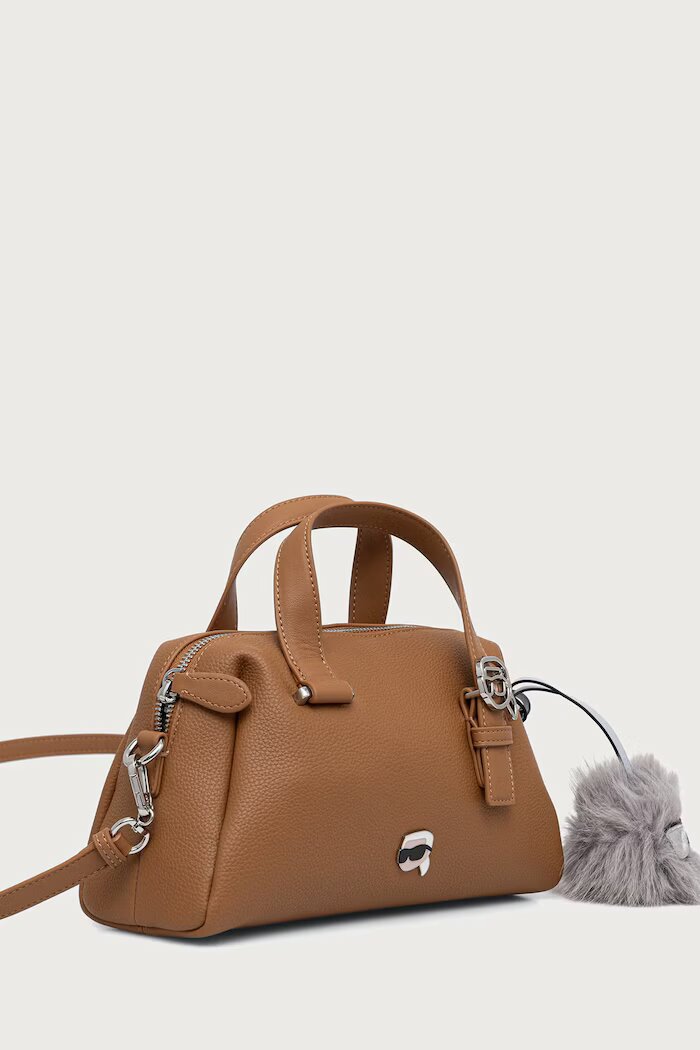 Karl Lagerfeld чанта crossbody дамска от имитация на кожа IKON кафява B4W30082