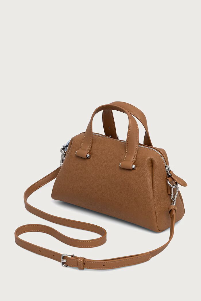 Karl Lagerfeld чанта crossbody дамска от имитация на кожа IKON кафява B4W30082