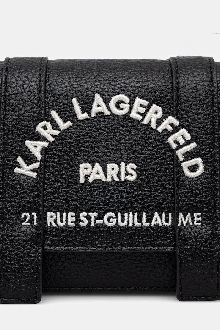 Karl Lagerfeld чанта crossbody дамска от имитация на кожа K/RSG черна B3W30342