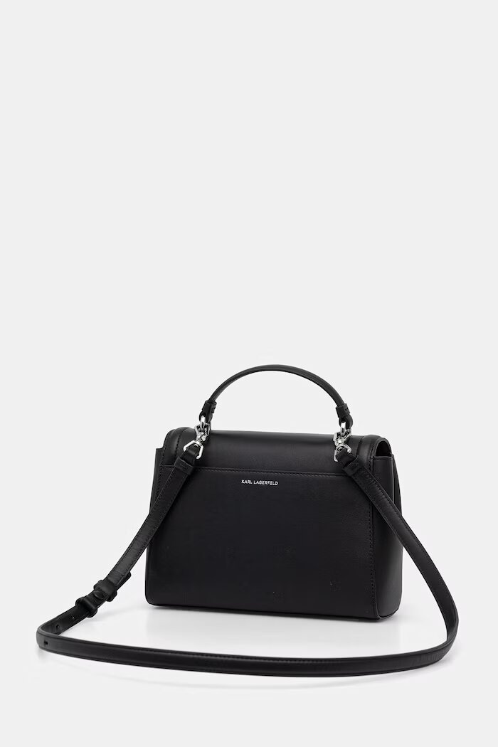Karl Lagerfeld чанта crossbody дамска от кожа K/AUTOGRAPH черна B3W30051