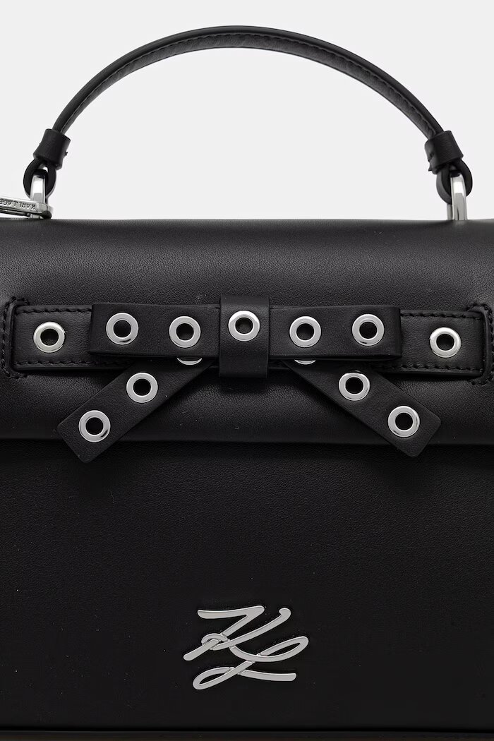 Karl Lagerfeld чанта crossbody дамска от кожа K/AUTOGRAPH черна B3W30051