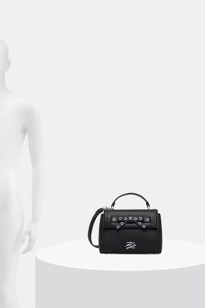 Karl Lagerfeld чанта crossbody дамска от кожа K/AUTOGRAPH черна B3W30051