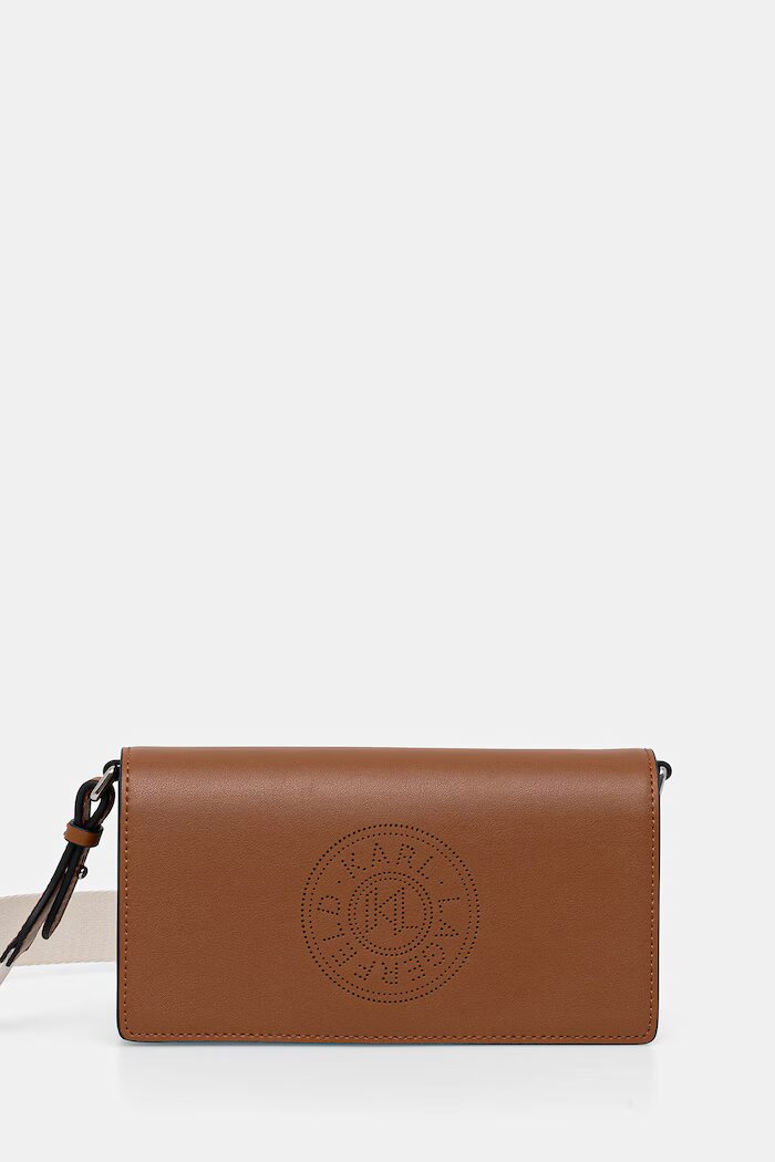 Karl Lagerfeld чанта crossbody дамска от кожа K/CIRCLE кафява B2W30273