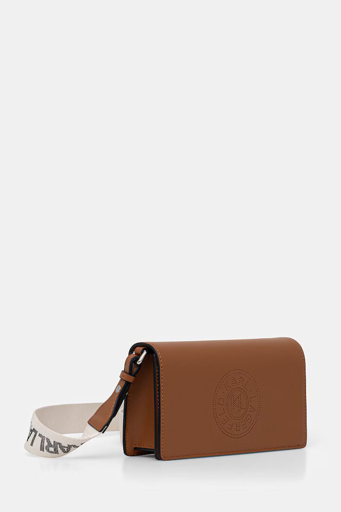 Karl Lagerfeld чанта crossbody дамска от кожа K/CIRCLE кафява B2W30273